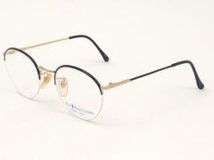 New Vintage Ralph Lauren Classic Half Frame Black & Gold RX 1990 Sunglasses
