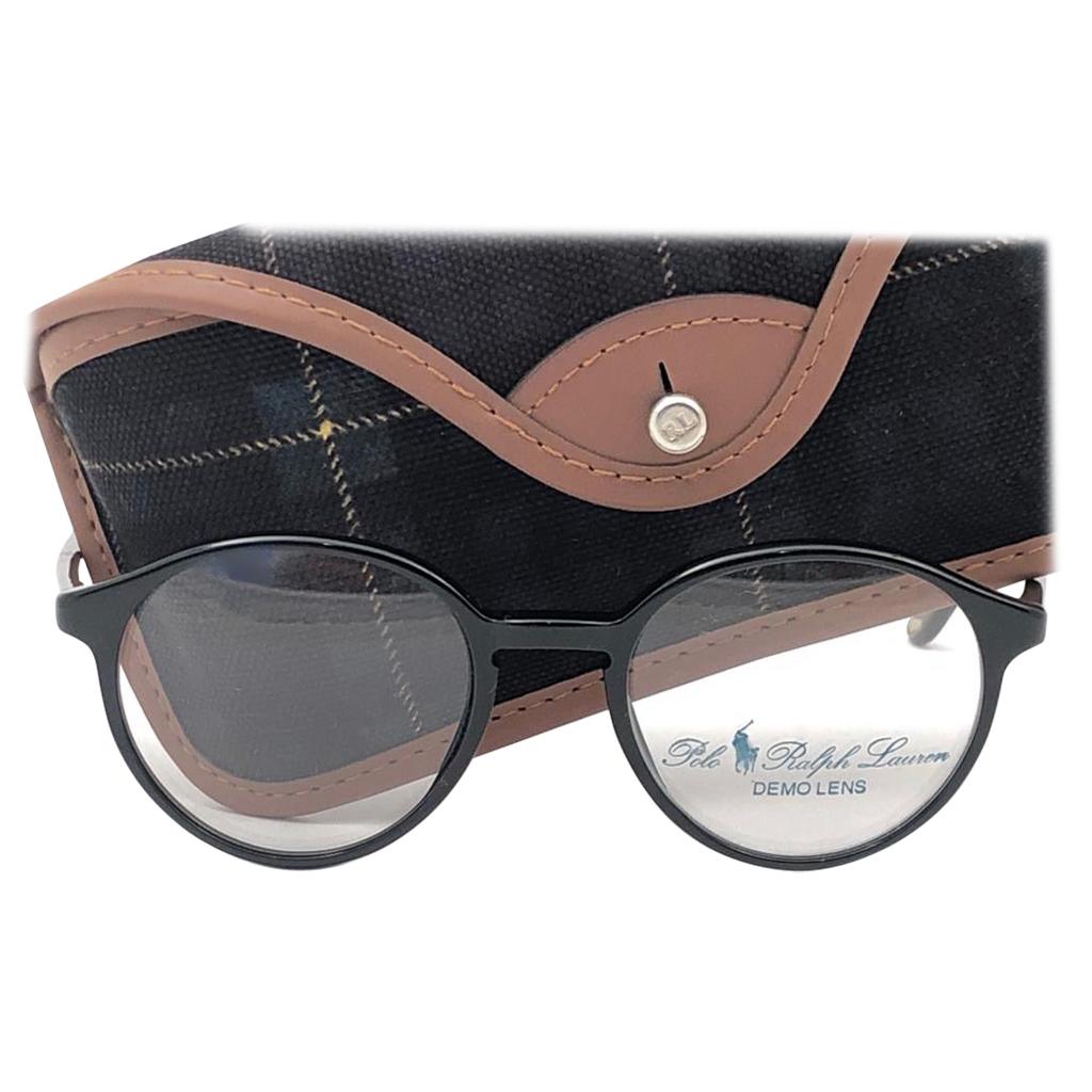 New Vintage Ralph Lauren Classic Oval Black Reading Glasses RX 1990 Sunglasses For Sale