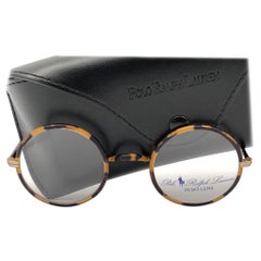 New Vintage Ralph Lauren Classic Round Small Dark Tortoise RX 1990 Sunglasses