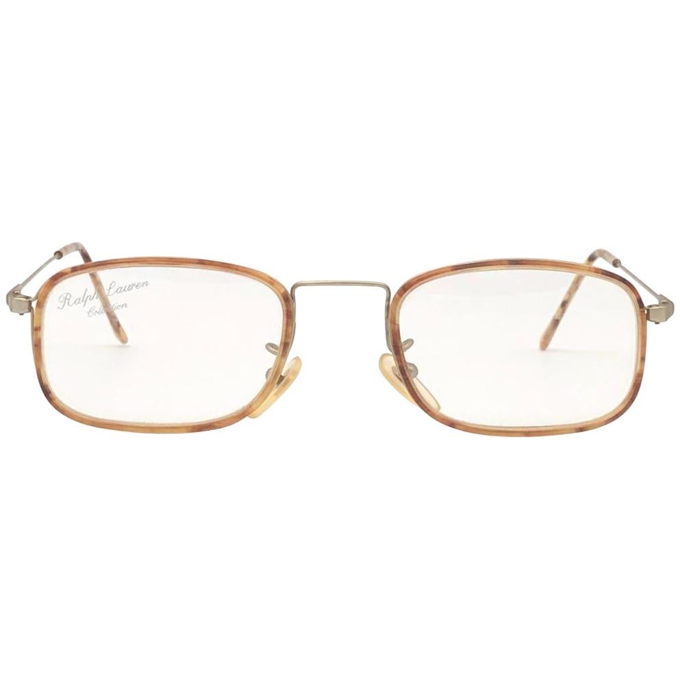 Ralph Lauren, rechteckige Vintage-Sonnenbrille, mattgold, RX 1990, Vintage
