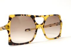 New Vintage Rare A.A Sutain N 259 Oversized Light Tortoise Sunglasses 1970's