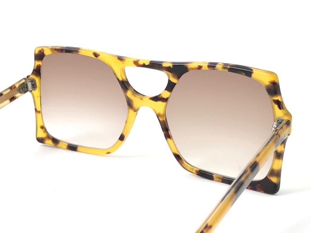 Neu Vintage Seltene A.A Sutain N 259 übergroße helle Schildpatt-Sonnenbrille 1970er im Angebot 1
