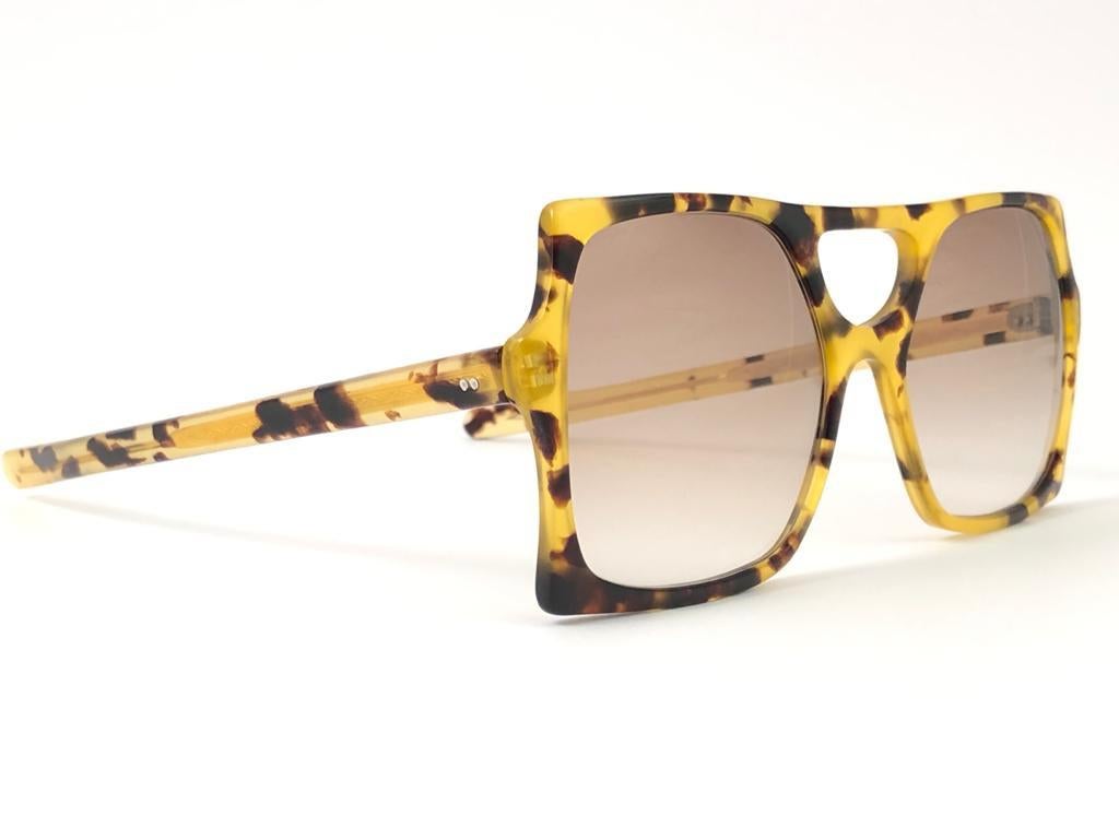 Neu Vintage Seltene A.A Sutain N 259 übergroße helle Schildpatt-Sonnenbrille 1970er im Angebot 2