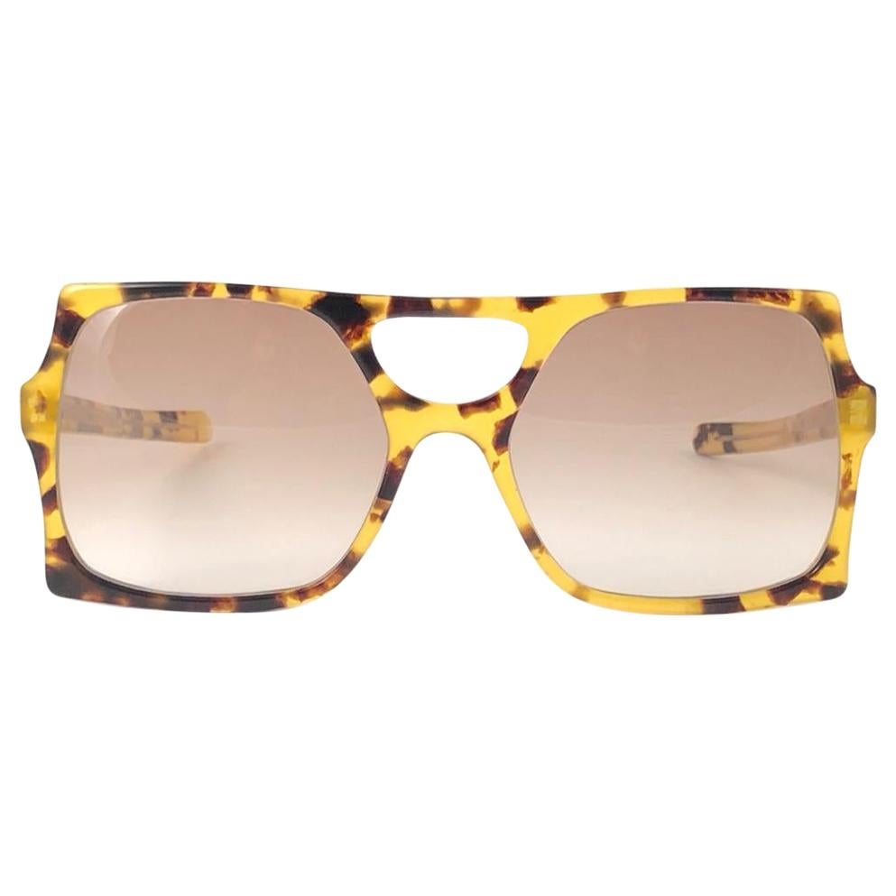 Neu Vintage Seltene A.A Sutain N 259 übergroße helle Schildpatt-Sonnenbrille 1970er