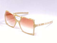 New Vintage Rare A.A Sutain Oversized Beige Sunglasses 1970's