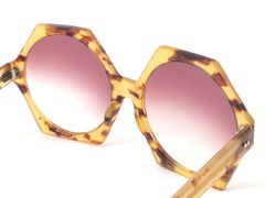 New Vintage Rare A.A Sutain Oversized Light Tortoise Sunglasses 1970's