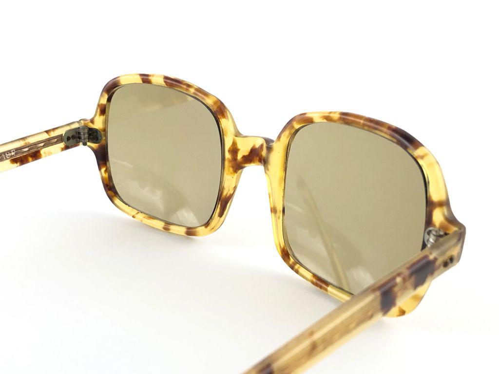Beige New Vintage Rare A.A Sutain Oversized Light Tortoise Sunglasses 1970's For Sale
