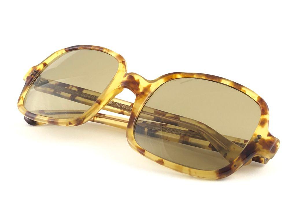 New Vintage Rare A.A Sutain Oversized Light Tortoise Sunglasses 1970's For Sale 4