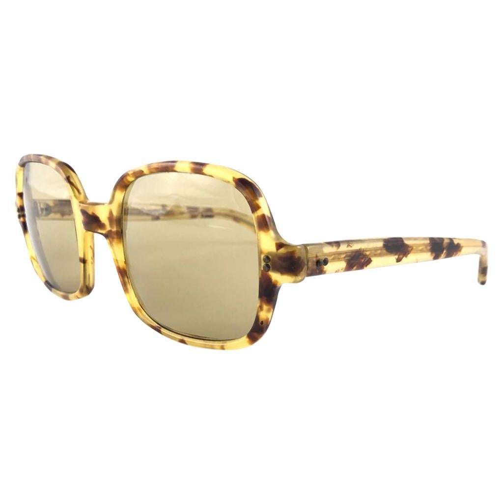 New Vintage Rare A.A Sutain Oversized Light Tortoise Sunglasses 1970's For Sale