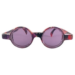 New Vintage Rare Alain Mikli 0150  Round Red Tones France Sunglasses 1990
