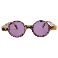 Nuevo Vintage Raro Alain Mikli 0150  Gafas de sol redondas tonos amarillos Francia 1990