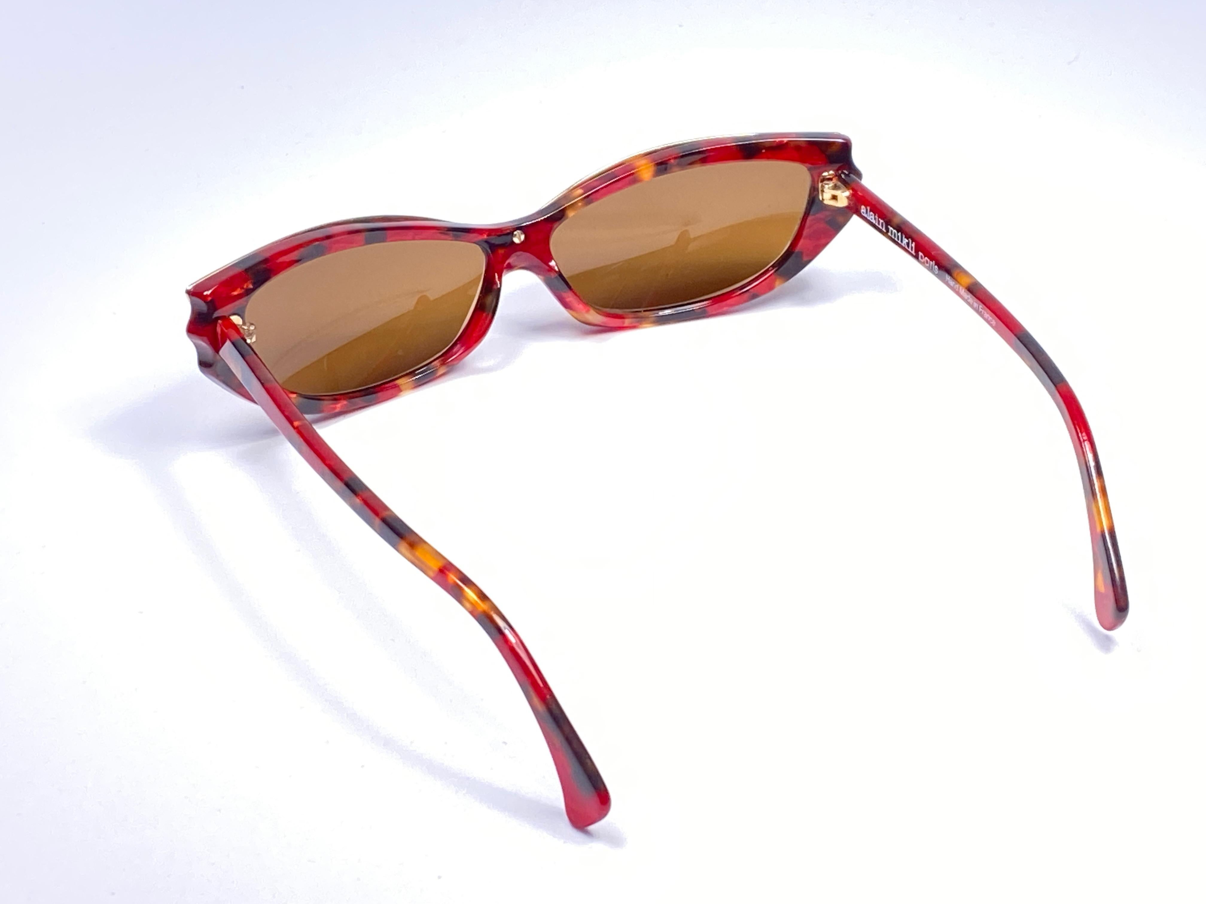 New Vintage Rare Alain Mikli 2109 Tortoise & Gold France Sunglasses 1990 1