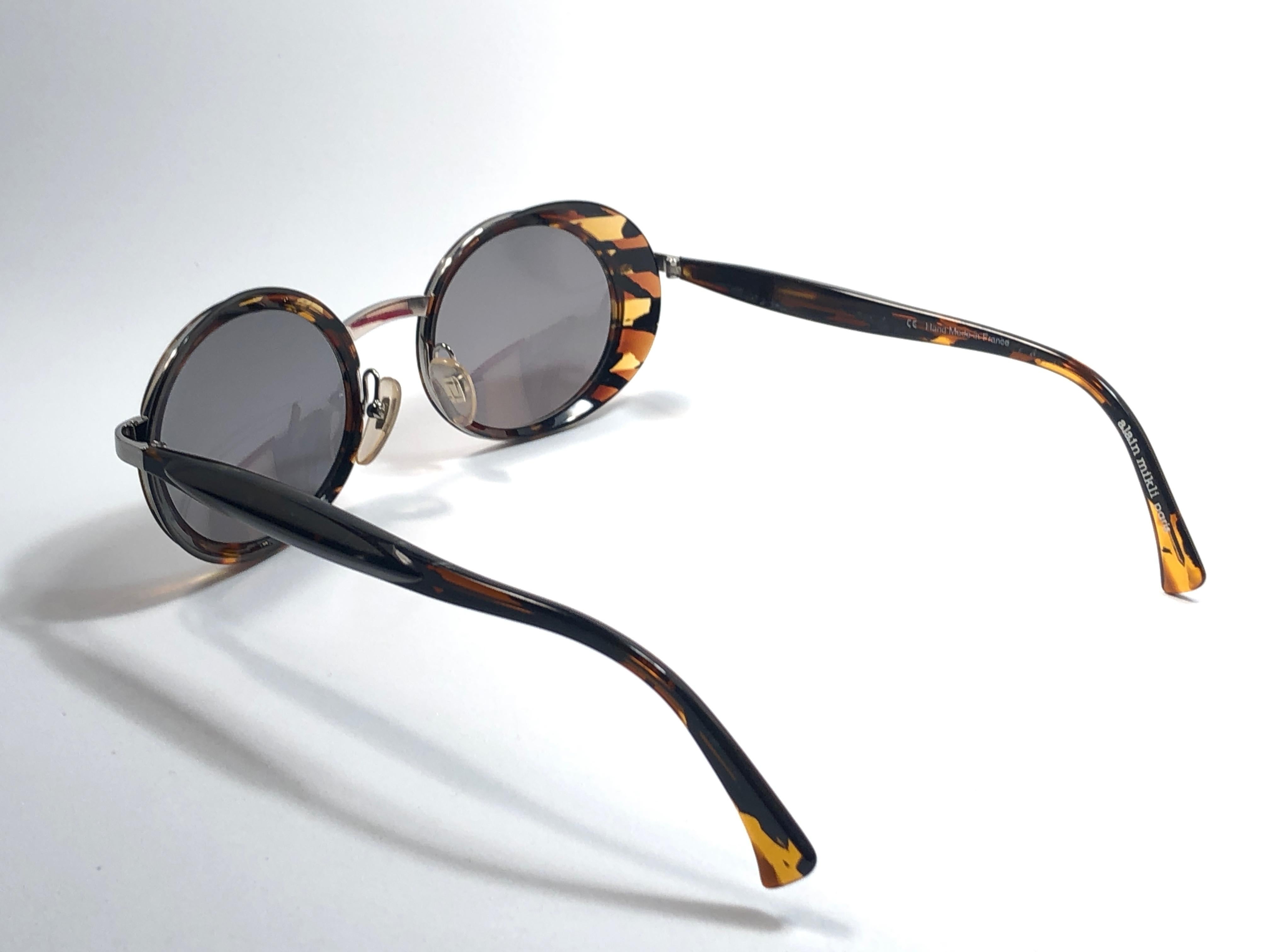 New Vintage Rare Alain Mikli 3124 Tortoise & Black France Sunglasses 1990 For Sale 3