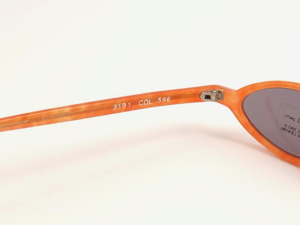 Brown New Vintage Rare Alain Mikli 3191 Spring Tangerine France Sunglasses 1990
