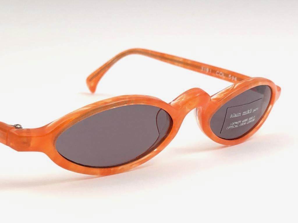 Women's or Men's New Vintage Rare Alain Mikli 3191 Spring Tangerine France Sunglasses 1990