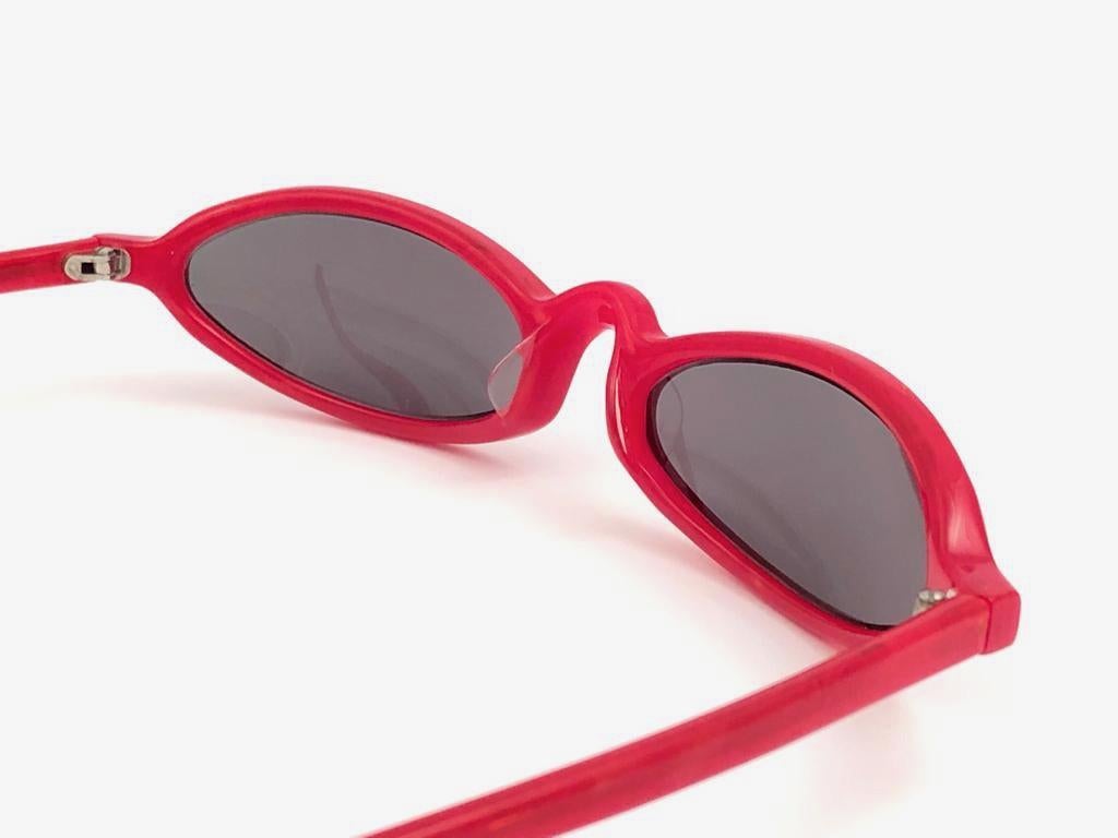 New Vintage Rare Alain Mikli 3193 Candy Red France Sunglasses 1990 In New Condition For Sale In Baleares, Baleares