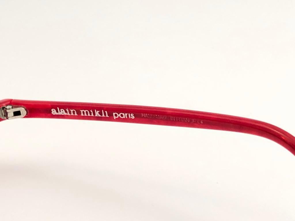 Women's or Men's New Vintage Rare Alain Mikli 3193 Candy Red France Sunglasses 1990 For Sale