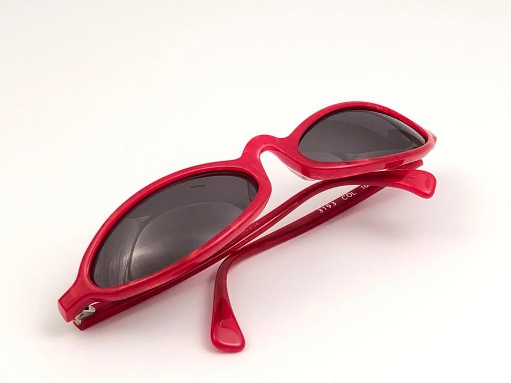 New Vintage Rare Alain Mikli 3193 Candy Red France Sunglasses 1990 For Sale 3