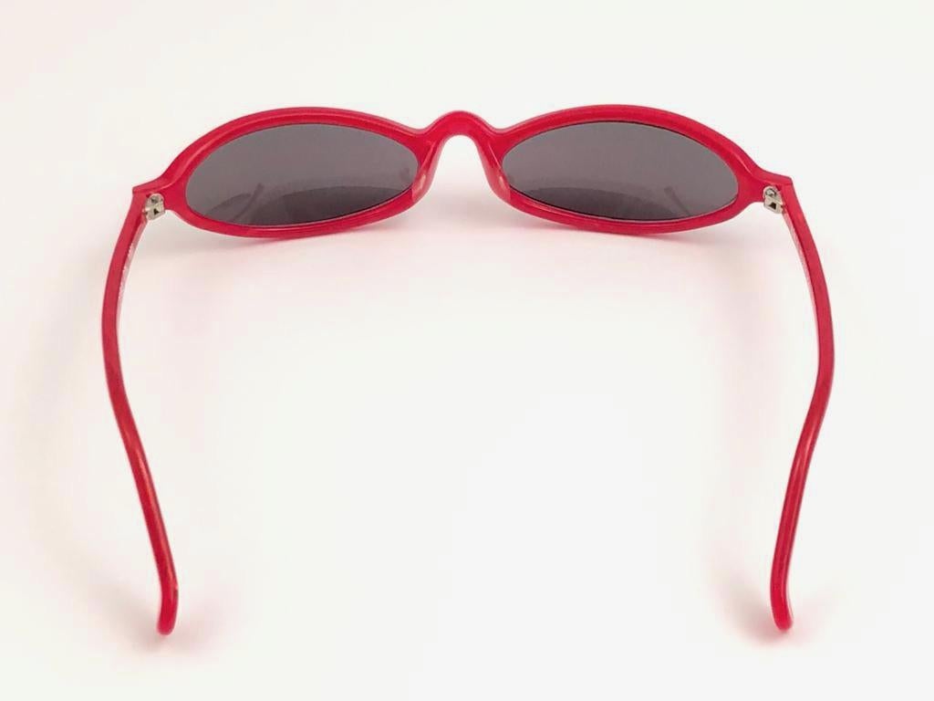 New Vintage Rare Alain Mikli 3193 Candy Red France Sunglasses 1990 For Sale 4
