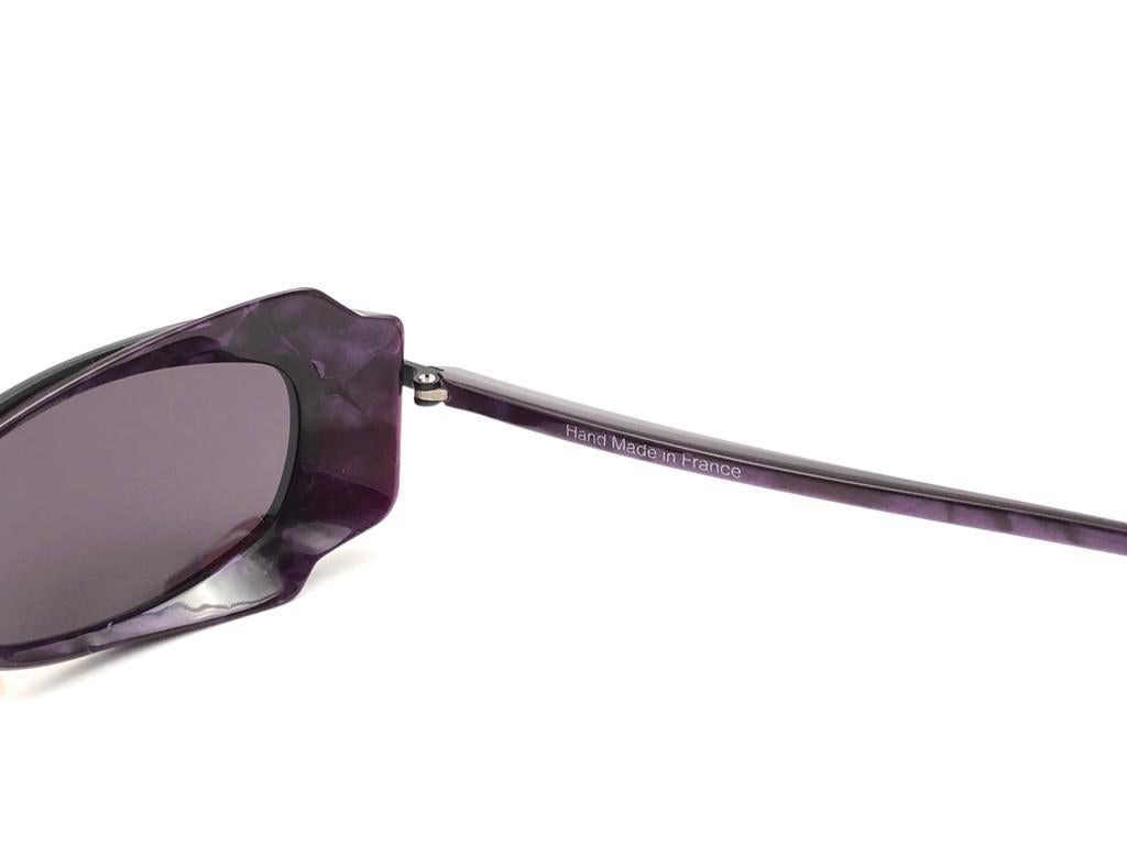 Gray New Vintage Rare Alain Mikli 5011 Purple & Black France Sunglasses 1990