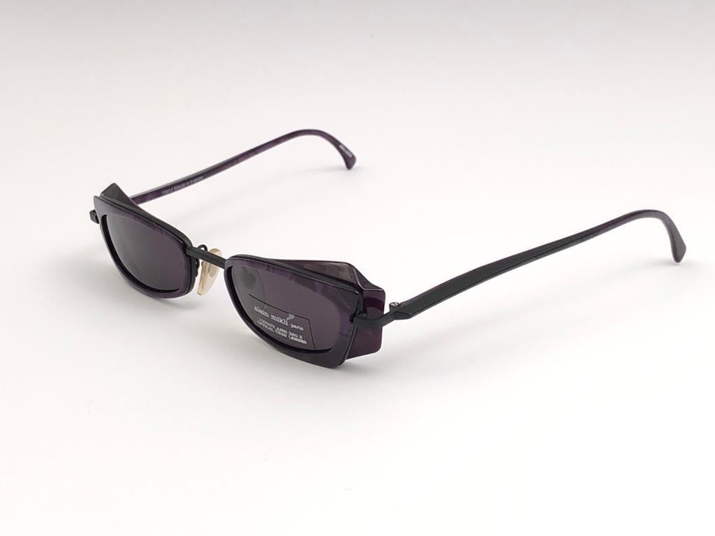 Women's or Men's New Vintage Rare Alain Mikli 5011 Purple & Black France Sunglasses 1990