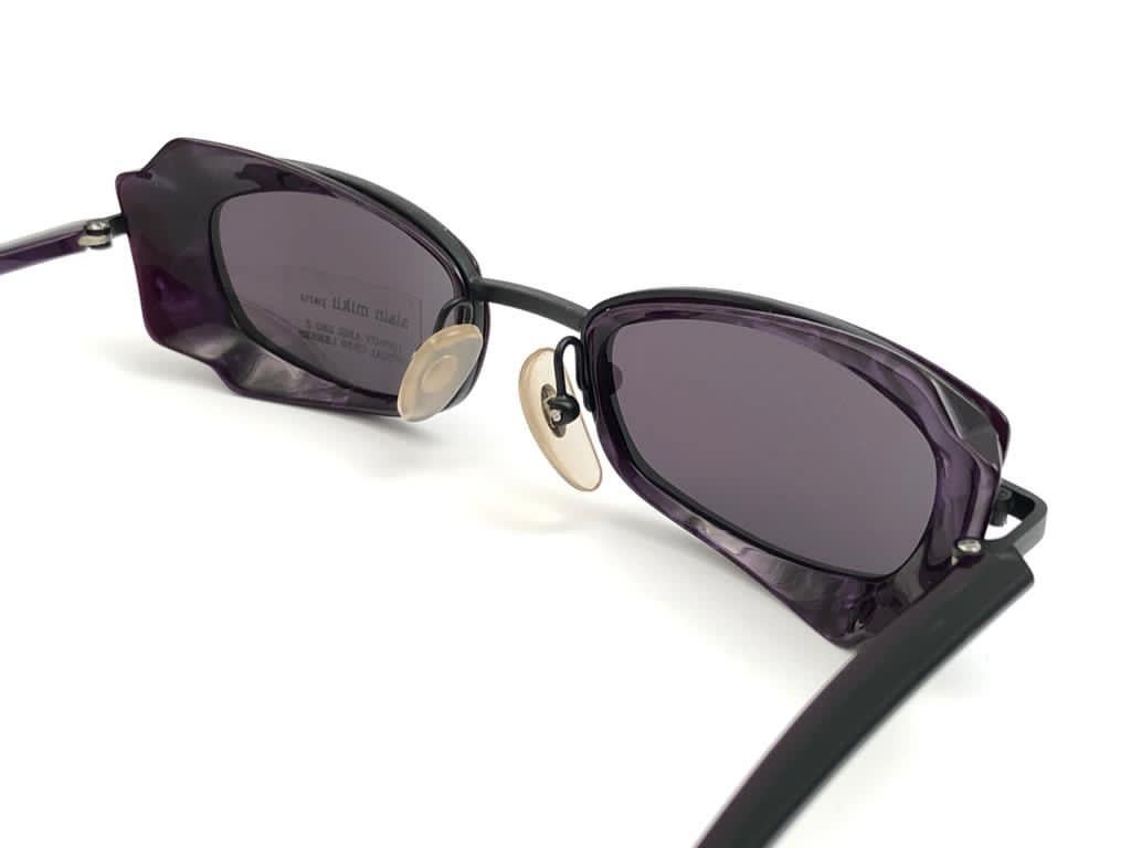 New Vintage Rare Alain Mikli 5011 Purple & Black France Sunglasses 1990 1