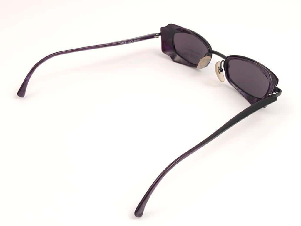 New Vintage Rare Alain Mikli 5011 Purple & Black France Sunglasses 1990 4