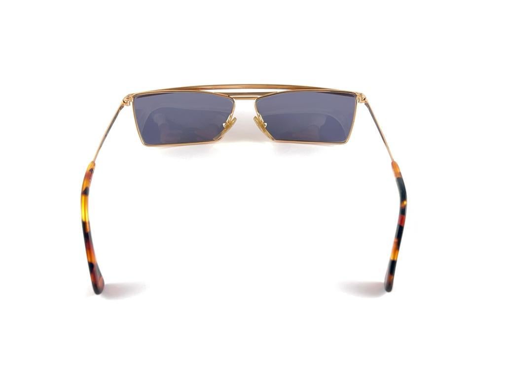 New Vintage Rare Alain Mikli  623 Gold Mask Sunglasses 1990 For Sale 4
