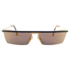 New Retro Rare Alain Mikli  623 Gold Mask Sunglasses 1990