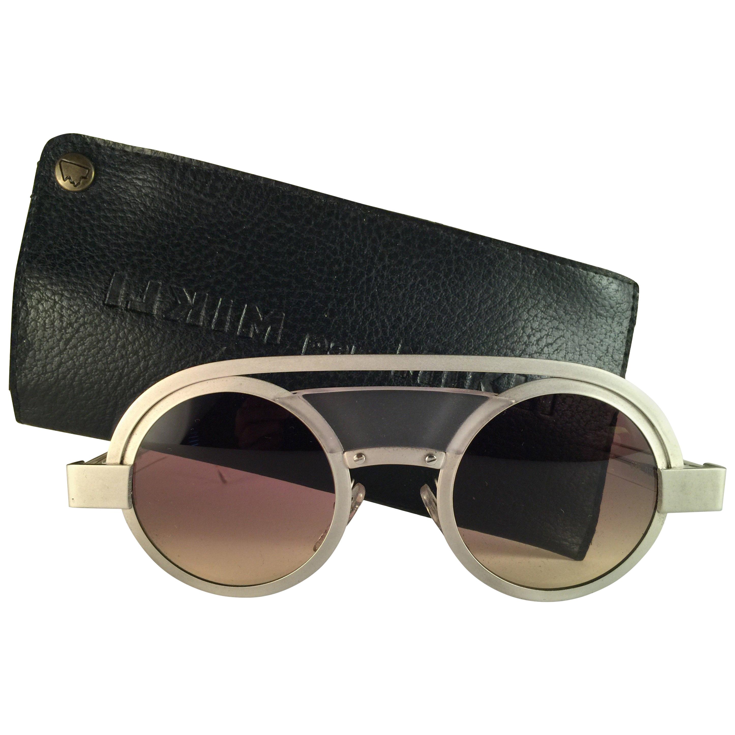 New Vintage Rare Alain Mikli 639 Round Aluminium France Sunglasses 1980 For Sale