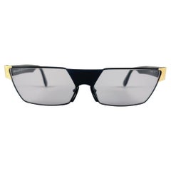 New Vintage Rare Alain Mikli  AM 88 629 Black & Gold Mask Sunglasses 1990