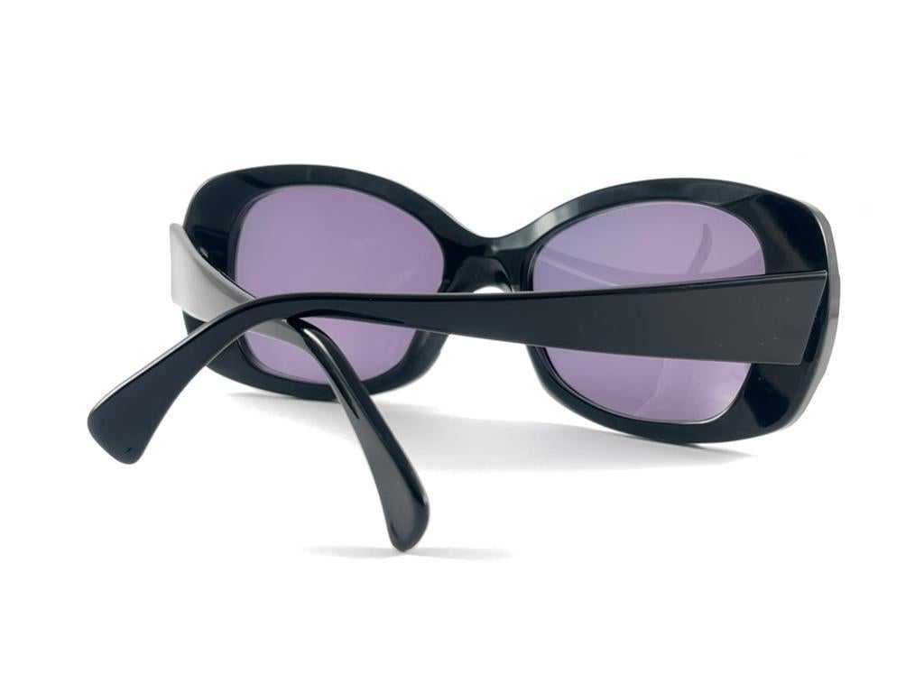 New Vintage Rare Alain Mikli Black & Lacquered Accents France Sunglasses 90'S 8