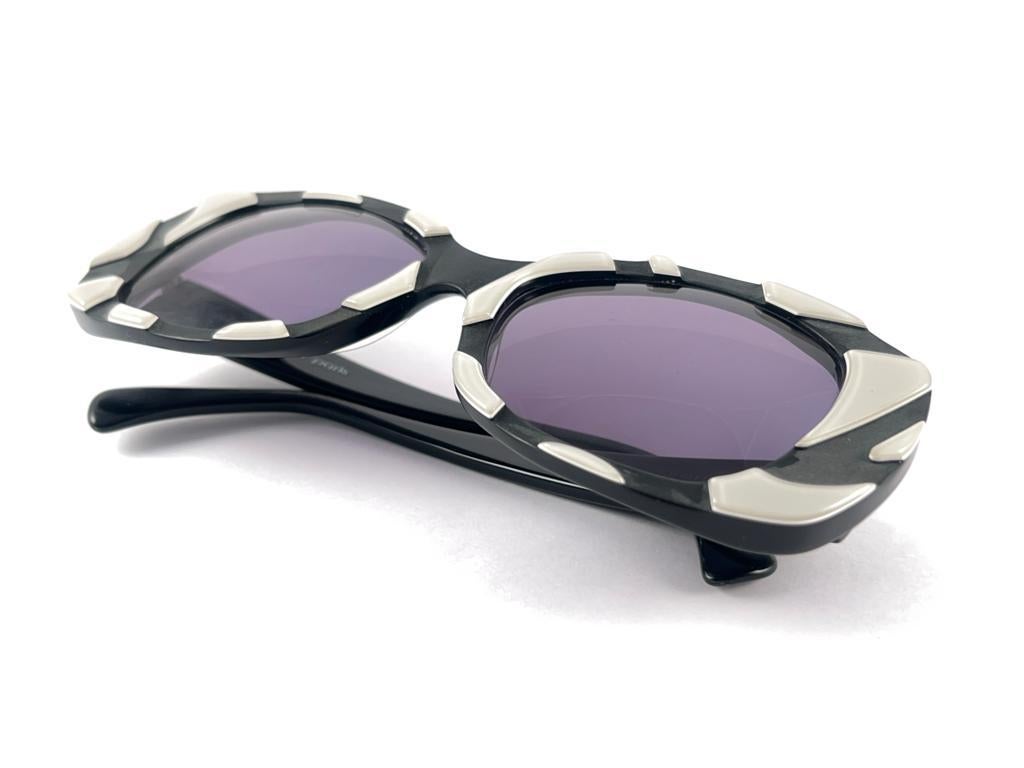 New Vintage Rare Alain Mikli Black & Lacquered Accents France Sunglasses 90'S 9