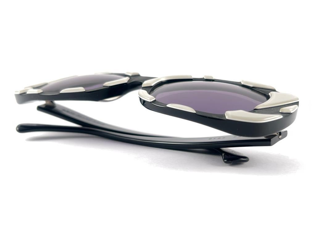 New Vintage Rare Alain Mikli Black & Lacquered Accents France Sunglasses 90'S 10