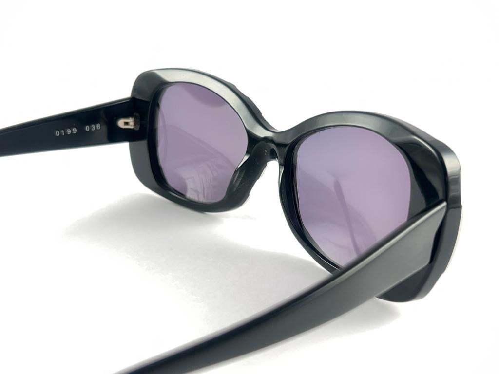 Women's or Men's New Vintage Rare Alain Mikli Black & Lacquered Accents France Sunglasses 90'S