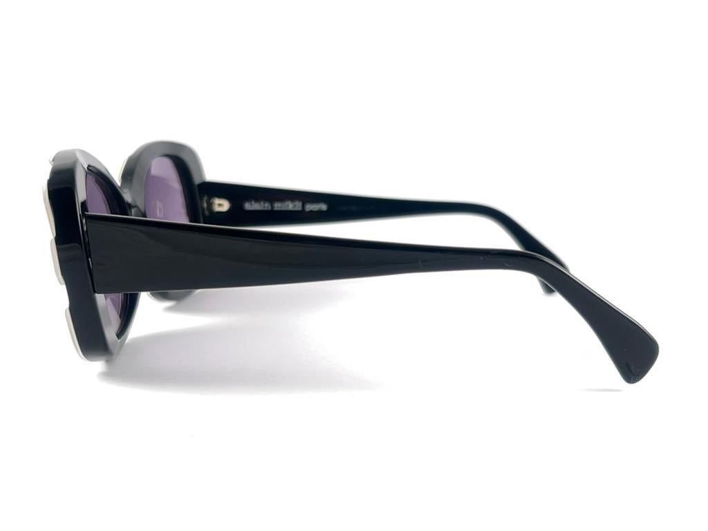 New Vintage Rare Alain Mikli Black & Lacquered Accents France Sunglasses 90'S 1