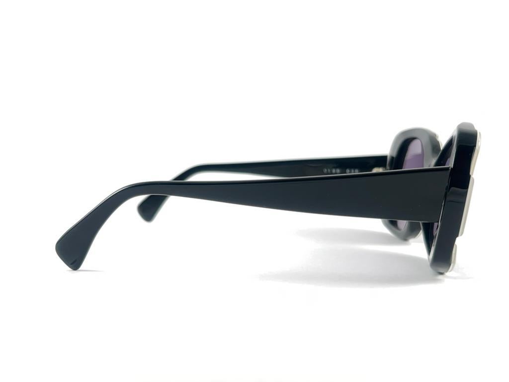 New Vintage Rare Alain Mikli Black & Lacquered Accents France Sunglasses 90'S 2