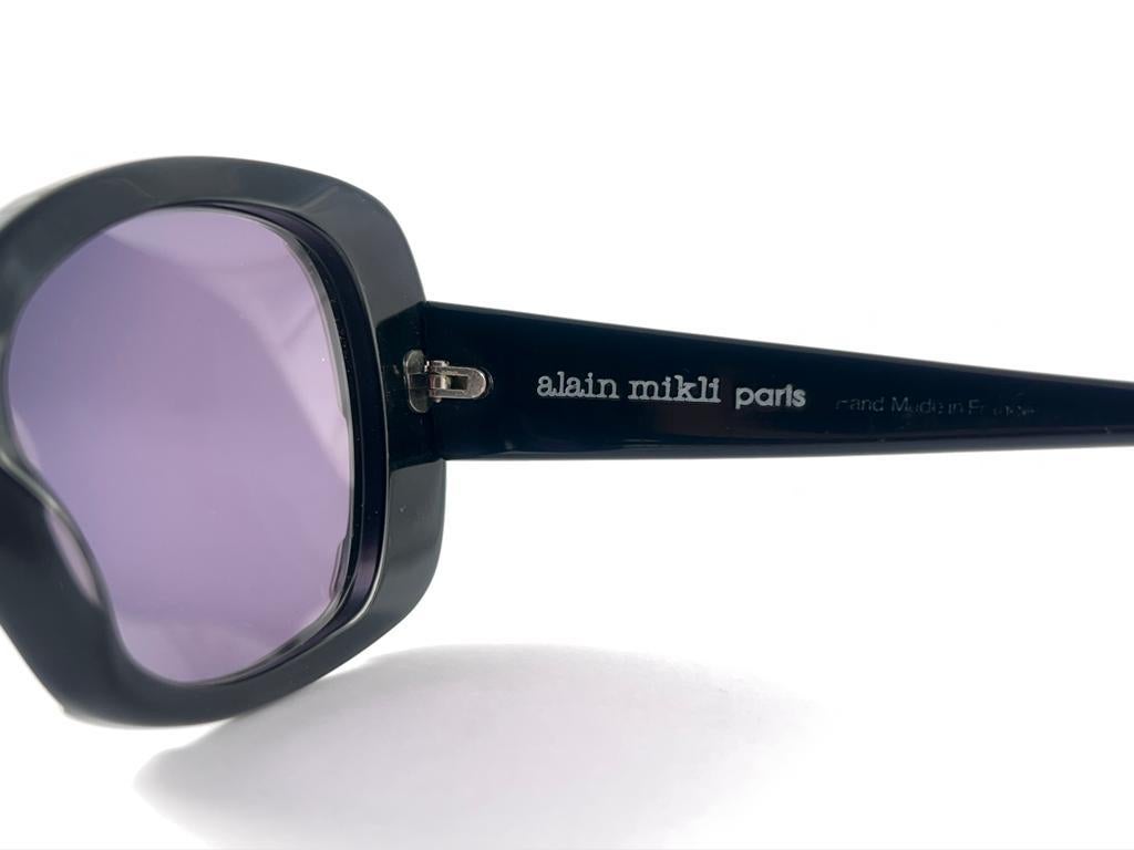 New Vintage Rare Alain Mikli Black & Lacquered Accents France Sunglasses 90'S 4