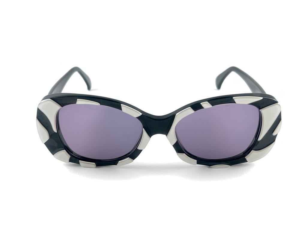 New Vintage Rare Alain Mikli Black & Lacquered Accents France Sunglasses 90'S 5