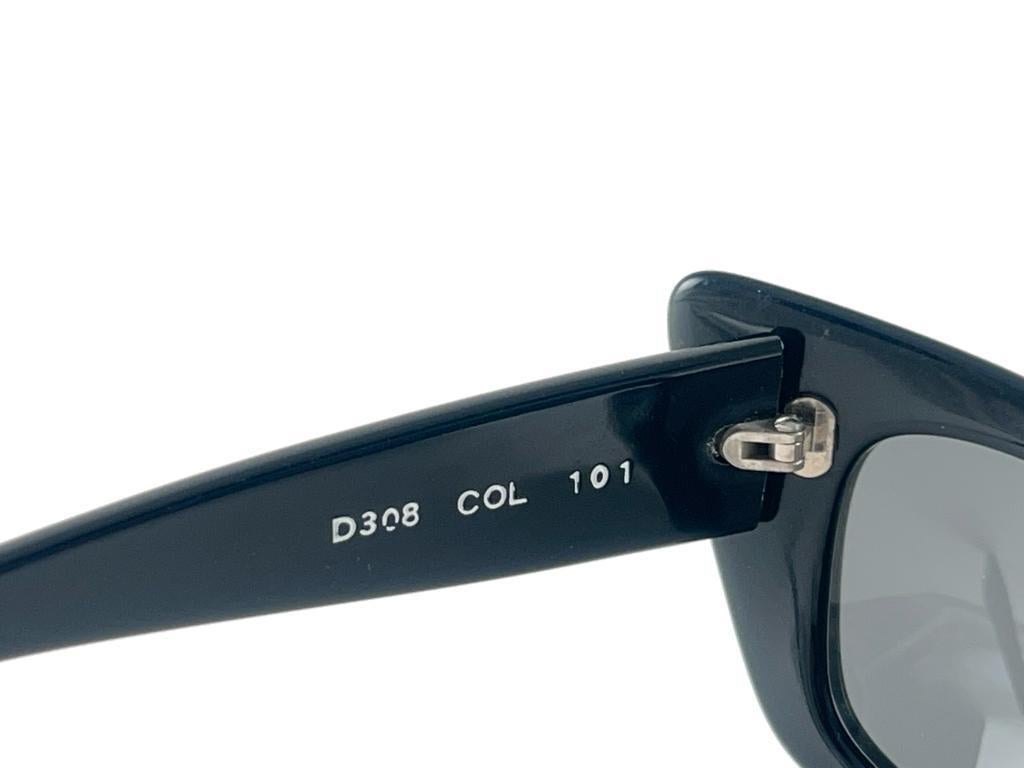 New Vintage Rare Alain Mikli D308 Black Cat Eye France Sunglasses 1990'S For Sale 6