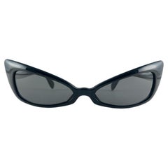 New Vintage Rare Alain Mikli D308 Black Cat Eye France Sunglasses 1990'S