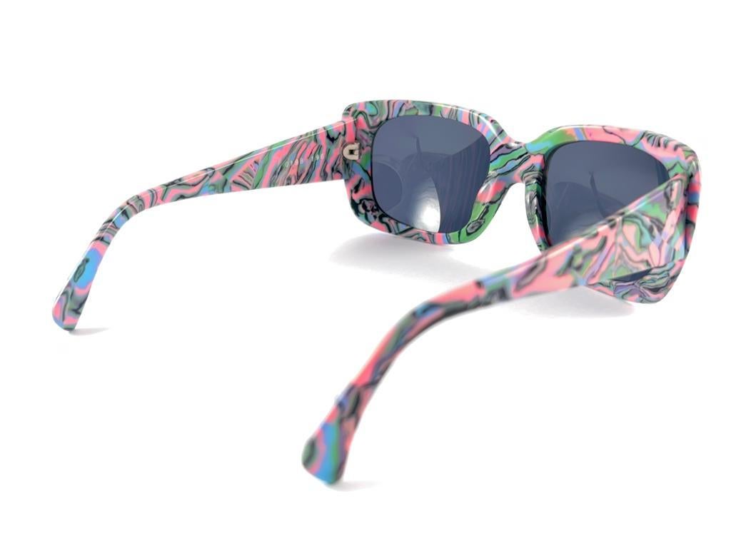 New Vintage Rare Alain Mikli Oversized Multicolor France Sunglasses 1990'S For Sale 8