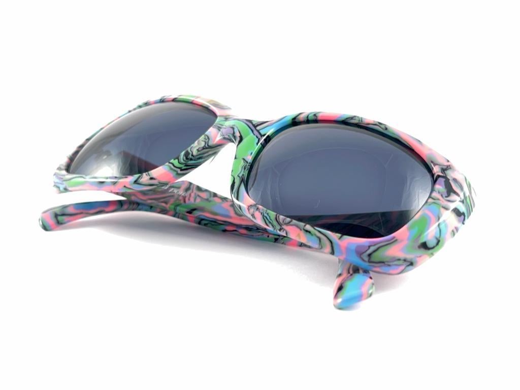 New Vintage Rare Alain Mikli Oversized Multicolor France Sunglasses 1990'S For Sale 10