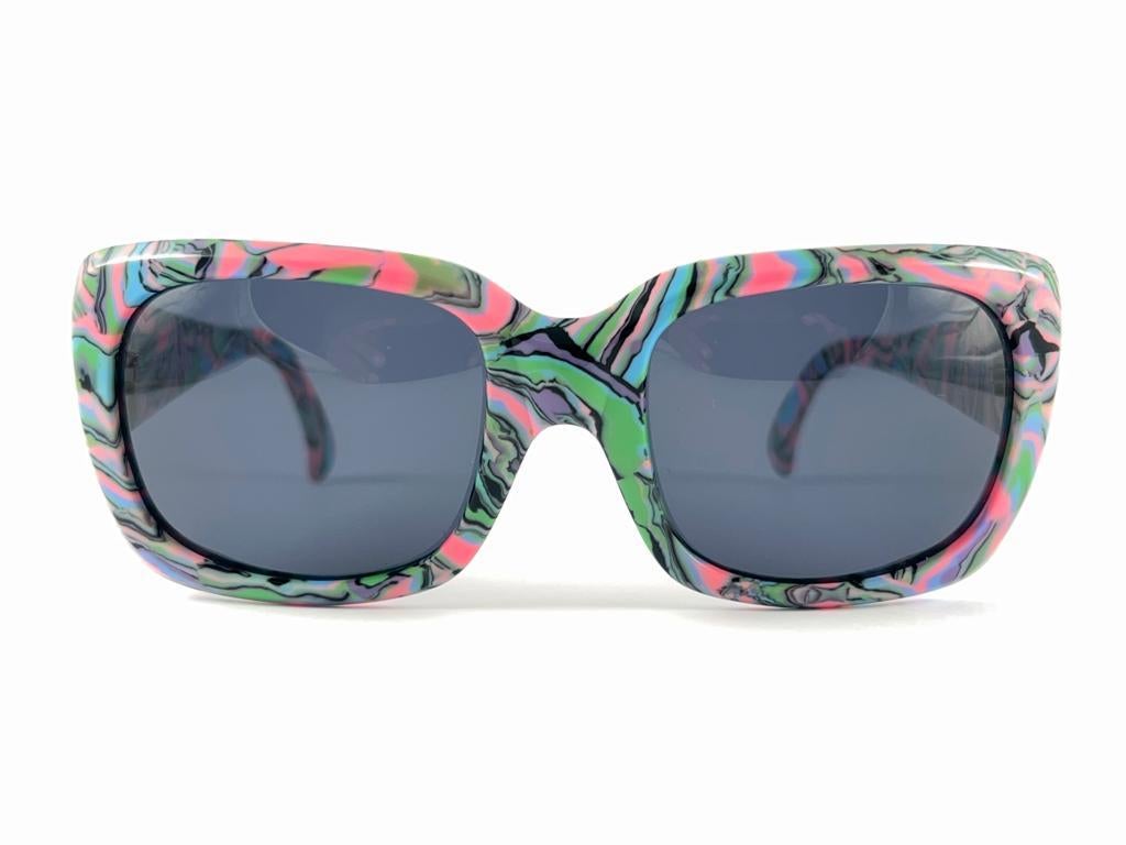 New Vintage Rare Alain Mikli Oversized Multicolor France Sunglasses 1990'S For Sale 11