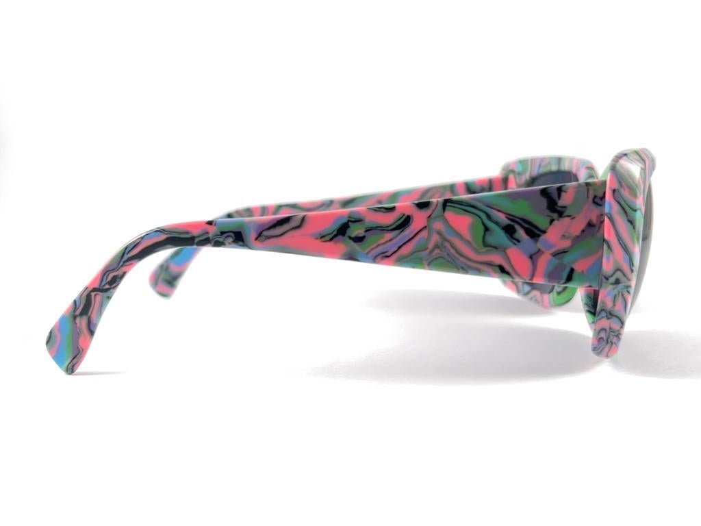 Women's or Men's New Vintage Rare Alain Mikli Oversized Multicolor France Sunglasses 1990'S For Sale