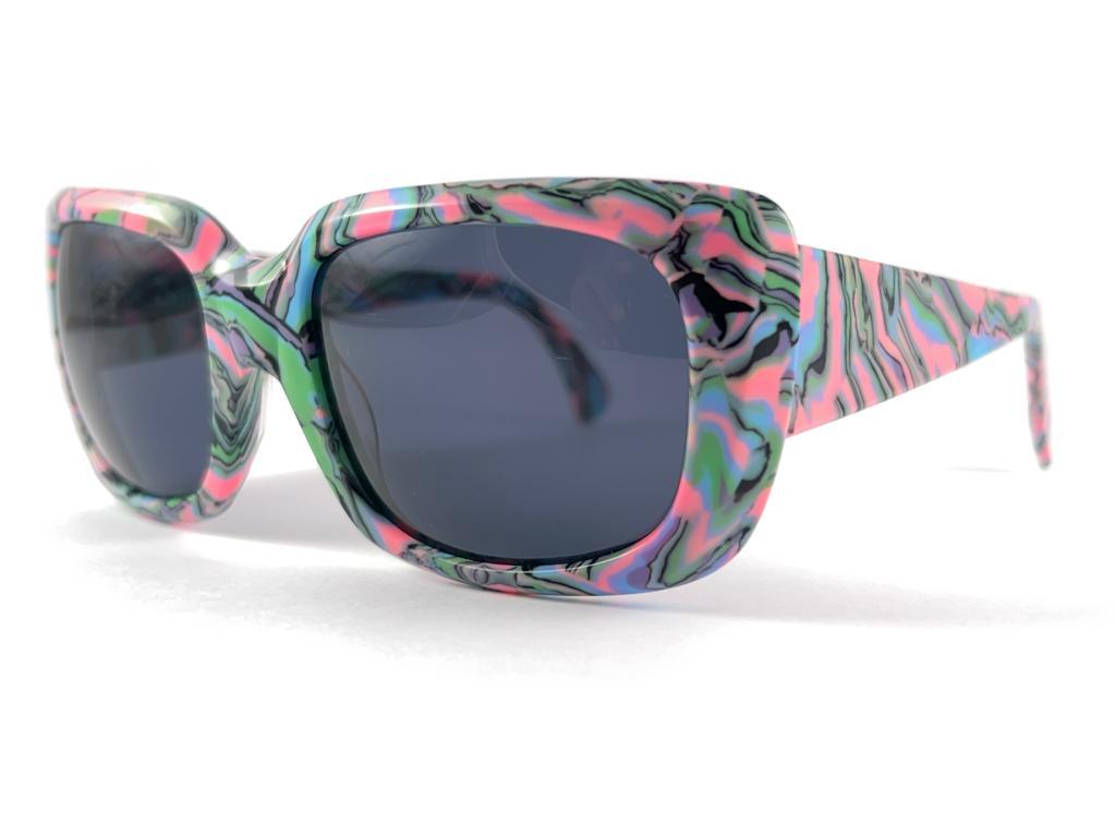 New Vintage Rare Alain Mikli Oversized Multicolor France Sunglasses 1990'S For Sale 1