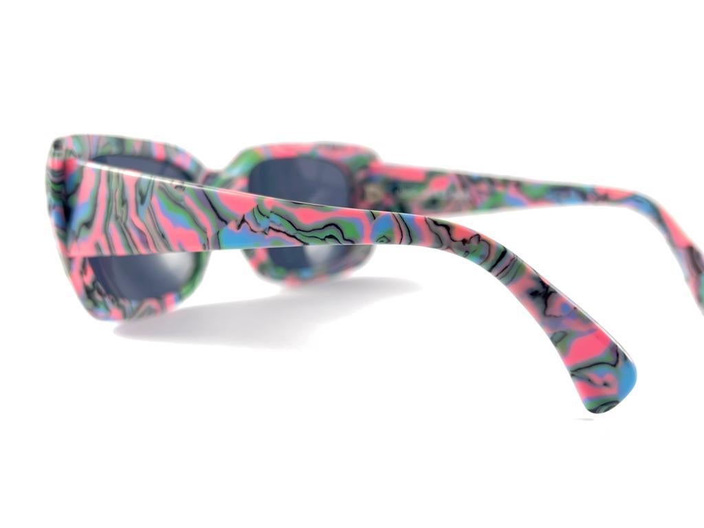 New Vintage Rare Alain Mikli Oversized Multicolor France Sunglasses 1990'S For Sale 1