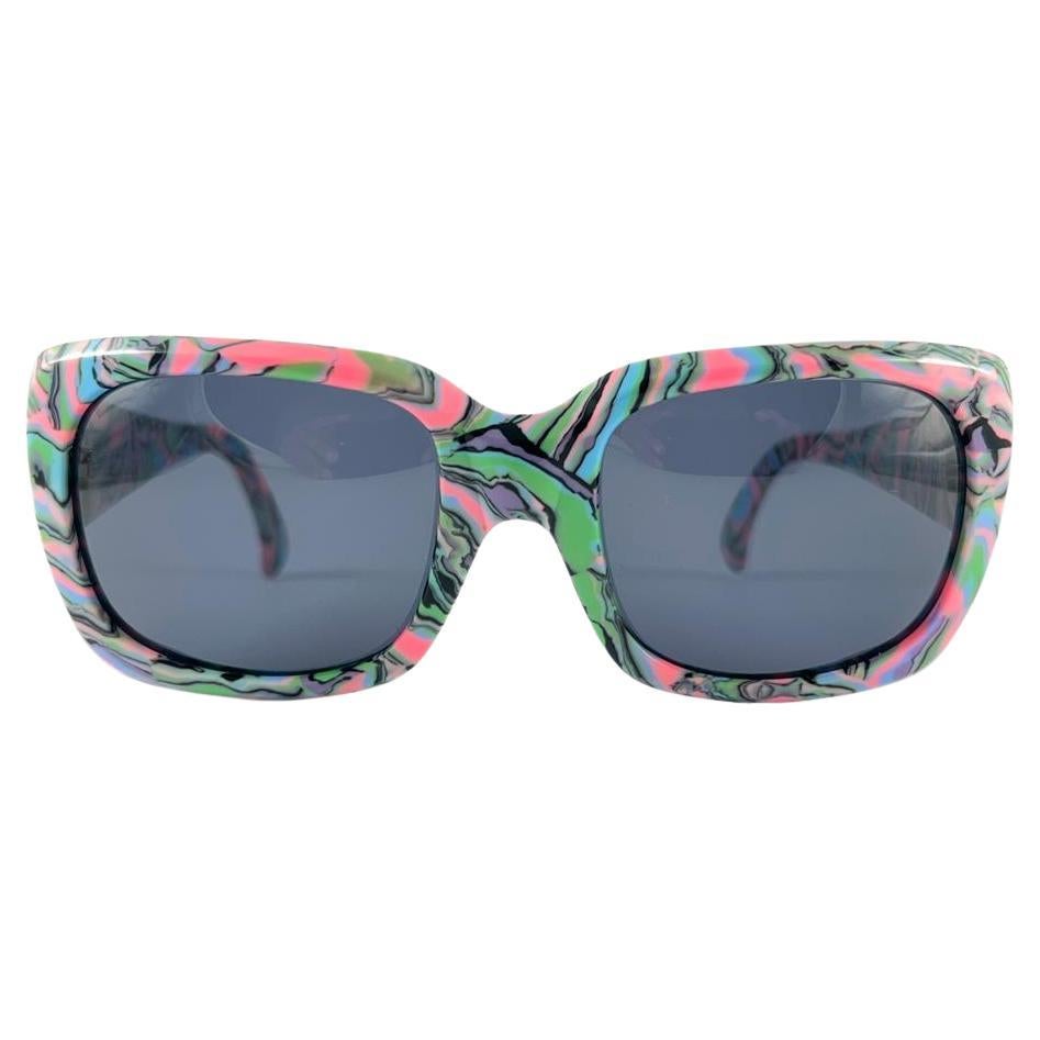 New Vintage Rare Alain Mikli Oversized Multicolor France Sunglasses 1990'S For Sale
