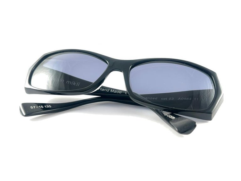 Alain Mikli Vintage Sunglasses Frames Cat 03 A0486 12 V3 Polarized France W Case New Vintage Rare Alain Mikli Polarized Cat 03 Black France  main image 4