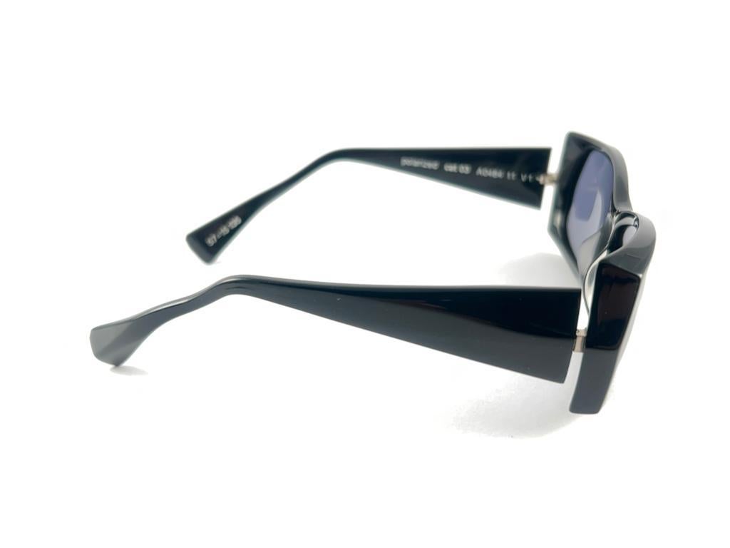 New Vintage Rare Alain Mikli Polarized Cat 03 Black France Sunglasses 1990's For Sale 2
